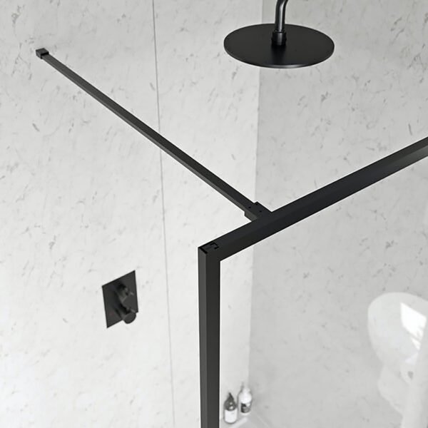 7659797260799539_5 Mampara de Baño Fija Transparente Marco Negro