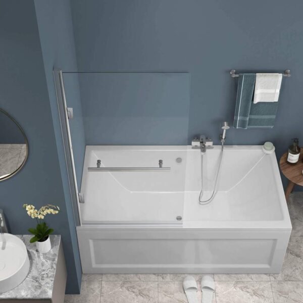 Mampara de Baño Rebatible Transparente Rectangular BS4003 80cm